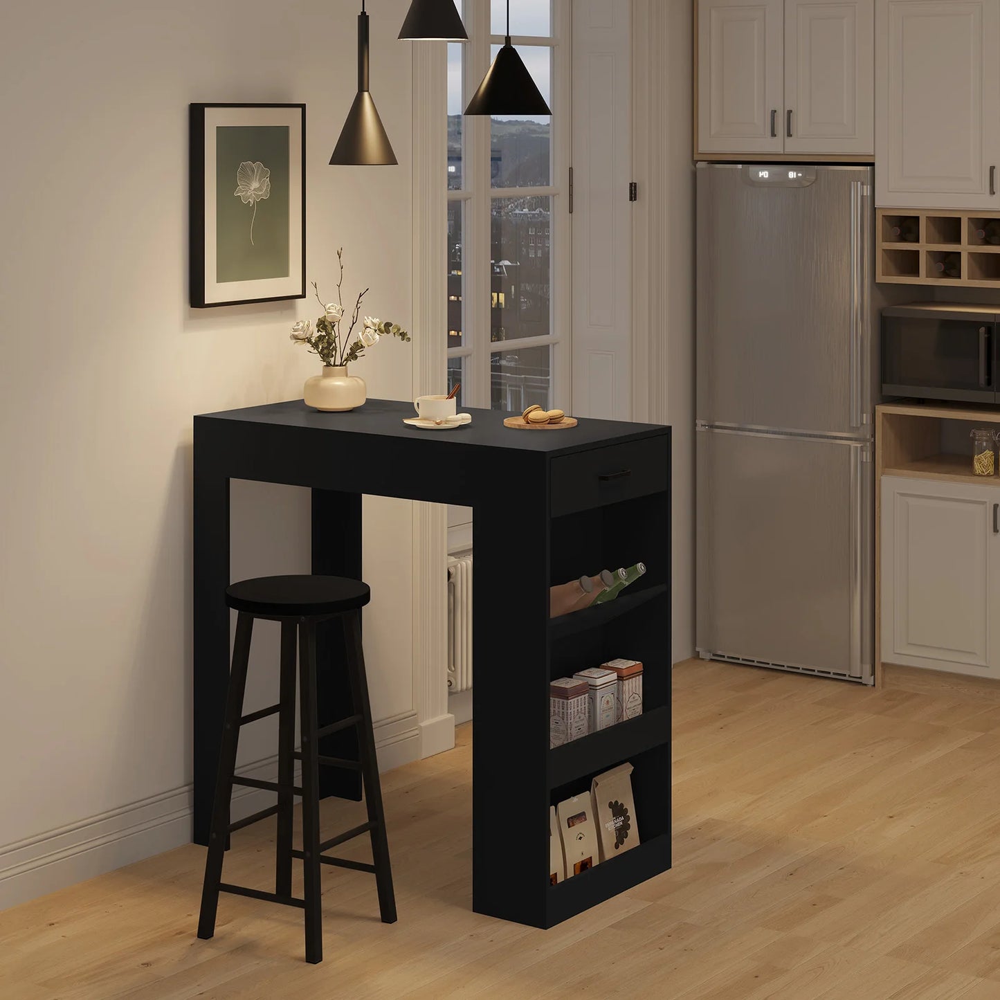 Bistro Table with 1 Shelf